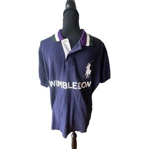 Polo Ralph Lauren Wimbledon Championship Polo Shirt Navy Embroidered XL